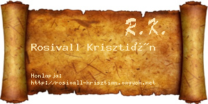 Rosivall Krisztián névjegykártya